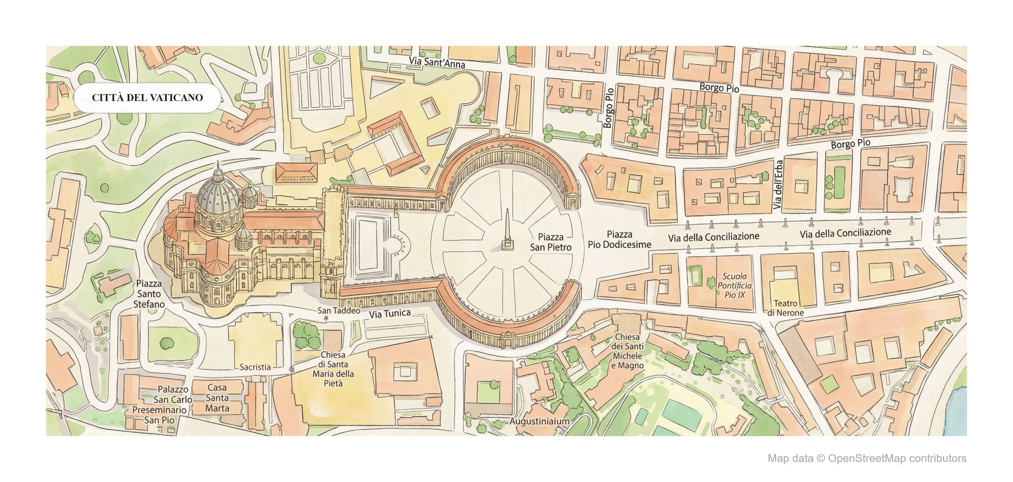 Map Illustration of vatican-city